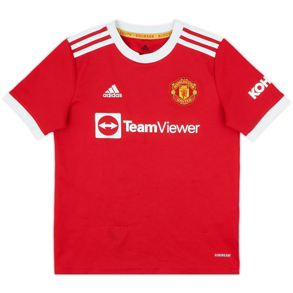 2021-22 Manchester United Home Shirt B.Fernandes #18 - 8/10 - (M.Boys)