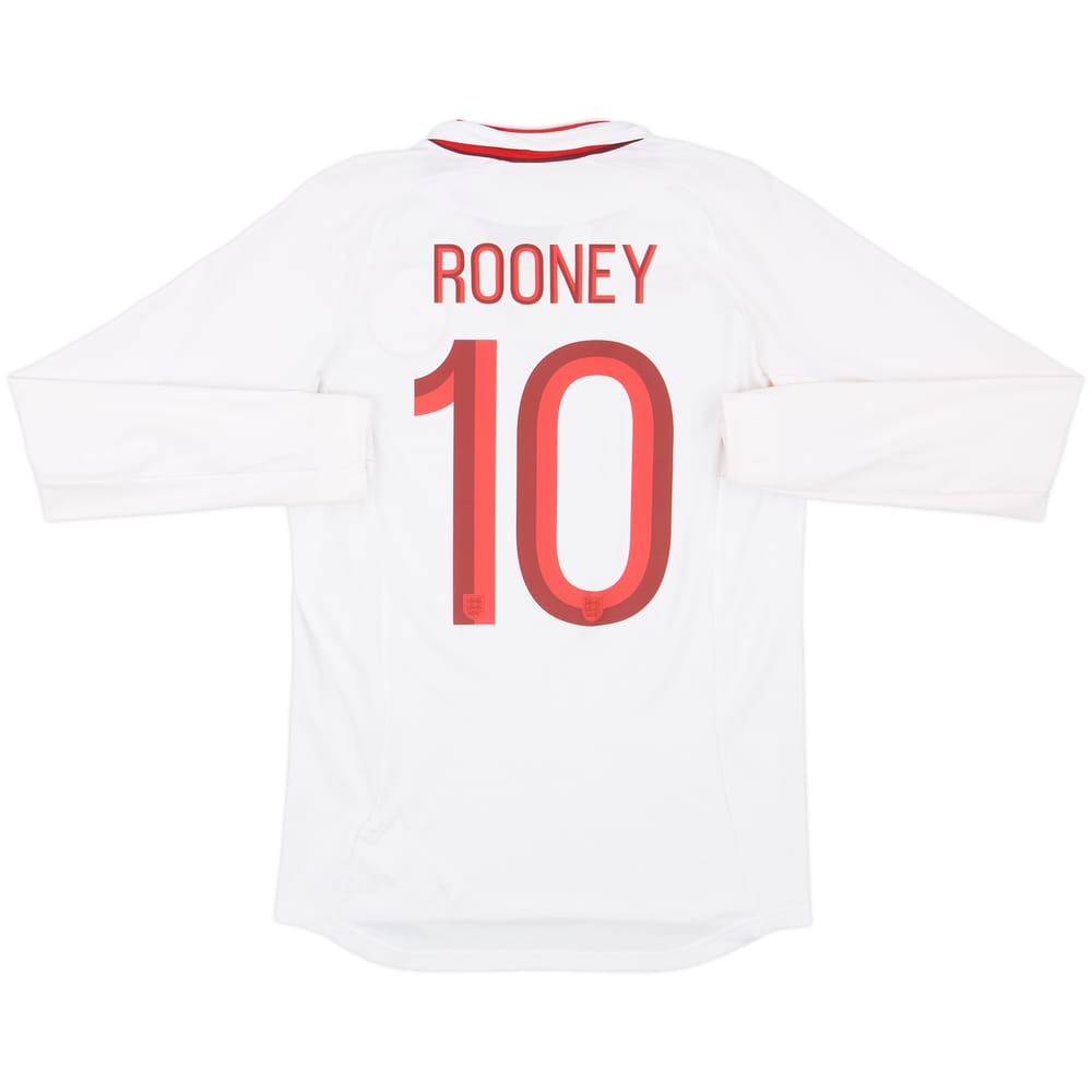 2012-13 England Home L/S Shirt Rooney #10 - 8/10 - (S)