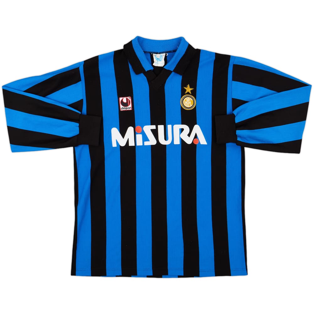 1988-89 Inter Milan Home L/S Shirt - 9/10 - (L)