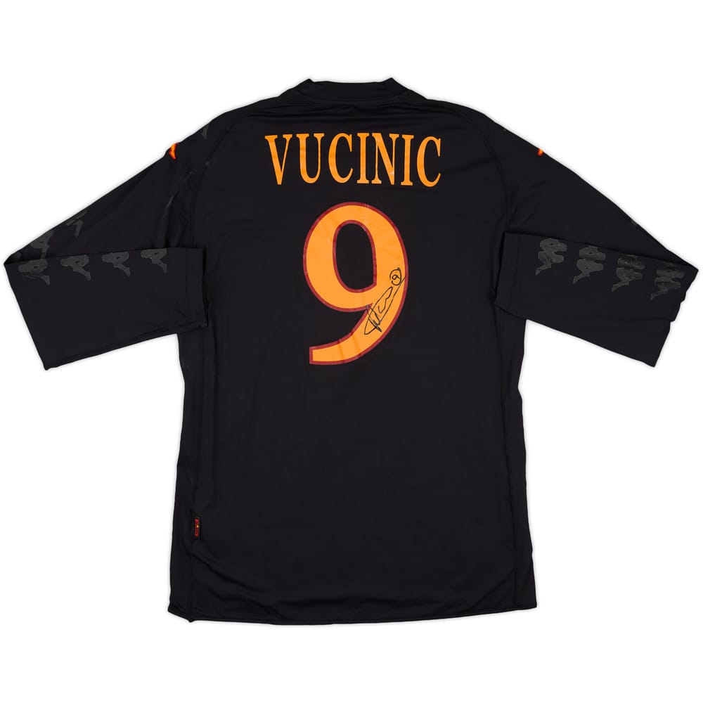 2009-10 Roma Match Issue Signed Third L/S Shirt Vucinic #9
