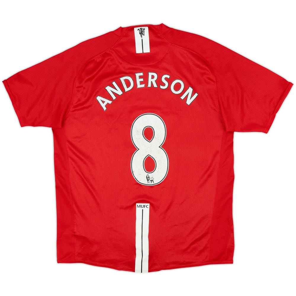2007-09 Manchester United Home Shirt Anderson #8 - 5/10 - (L)