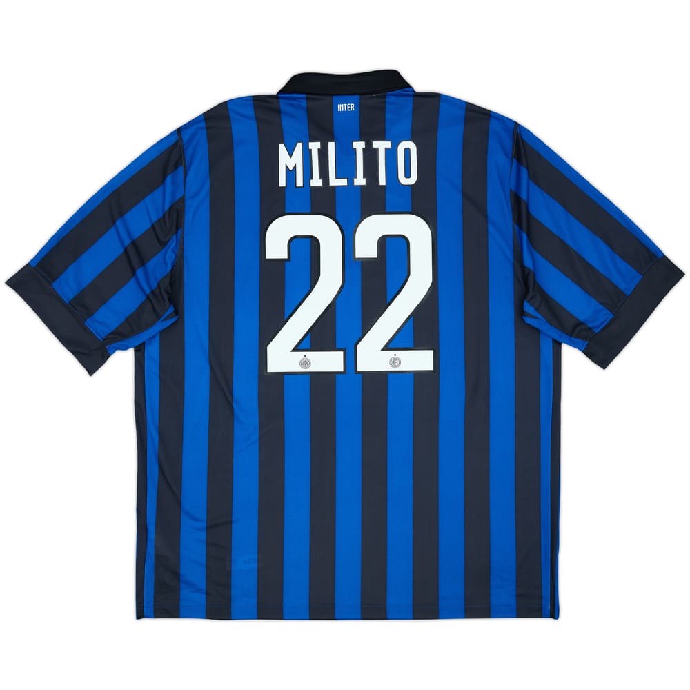 2011-12 Inter Milan Home Shirt Milito #22 (XXL)