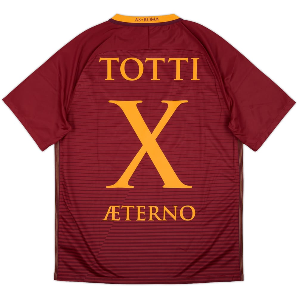 2016-17 Roma Home Shirt Aeterno X - Totti (L)