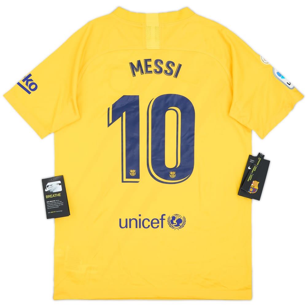 2019-20 Barcelona 'Senyera' Fourth Shirt Messi #10 (XL.Boys)