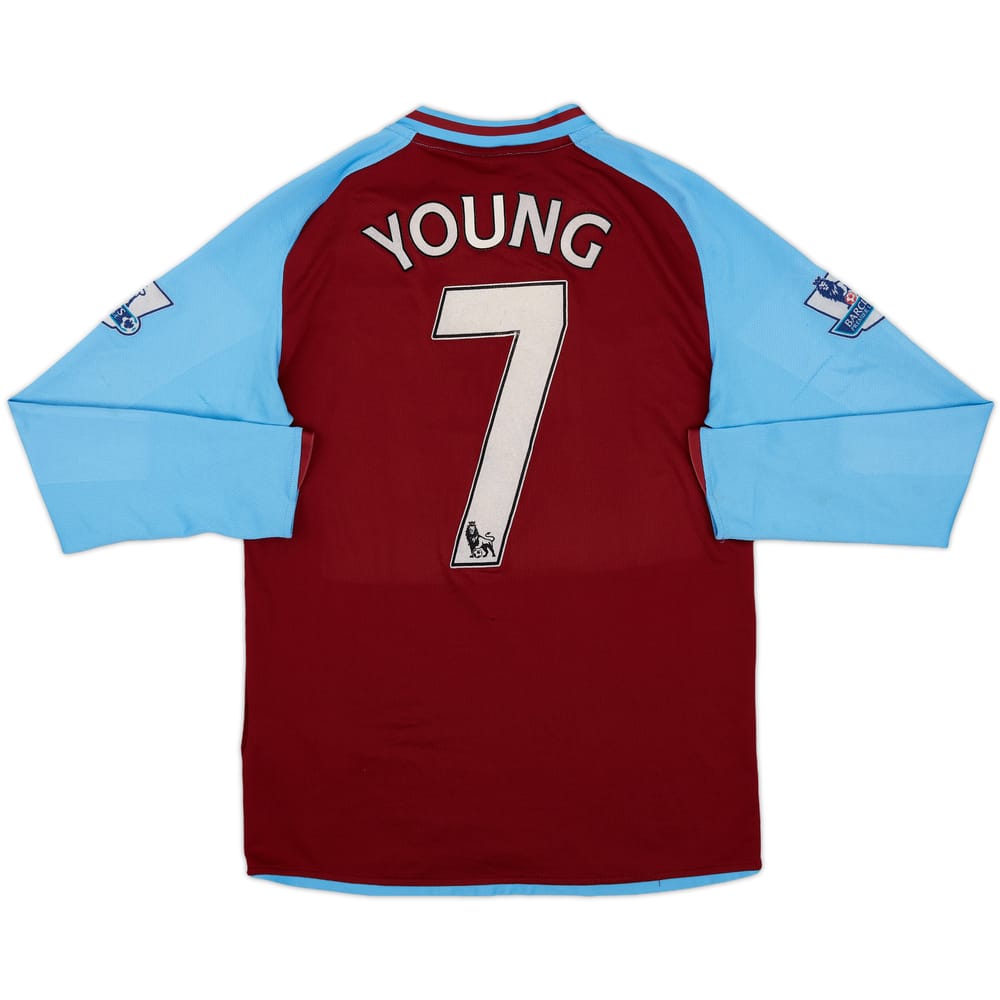 2008-09 Aston Villa Home L/S Shirt Young #7 - 5/10 - (S)