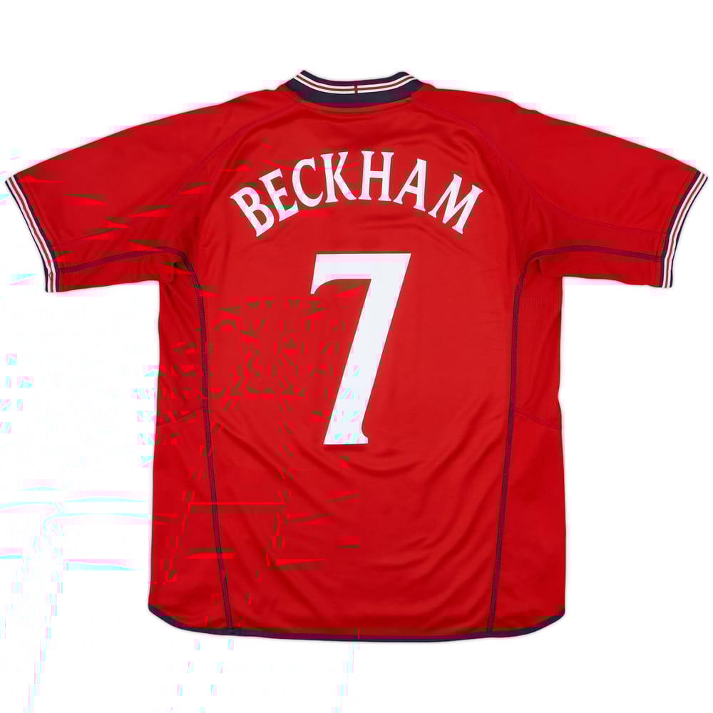 2002-04 England Away Shirt Beckham #7 - 6/10 - (L)