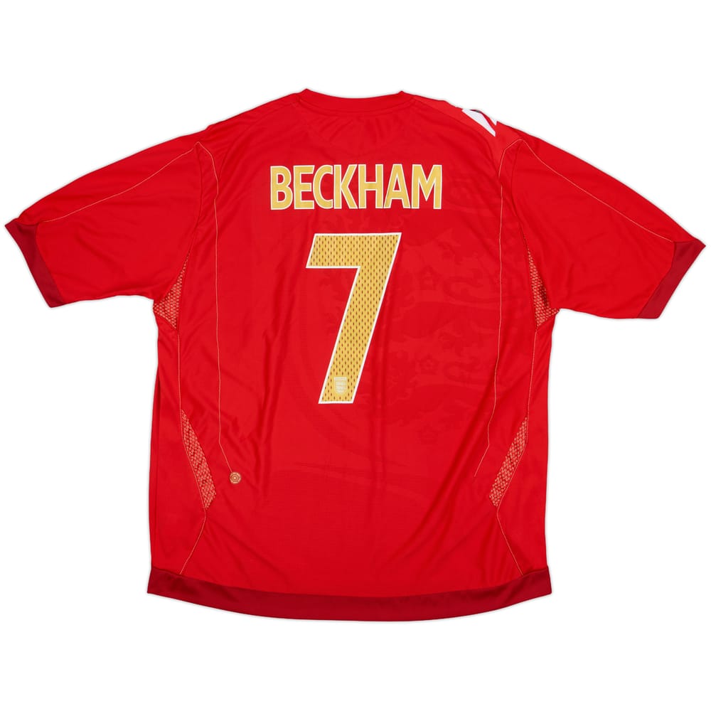 2006-08 England Away Shirt Beckham #7 - 8/10 - (XXL)