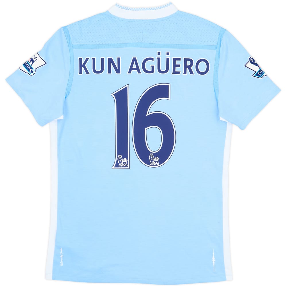 2011-12 Manchester City Home Shirt Kun Aguero #16 - 9/10 - (M)