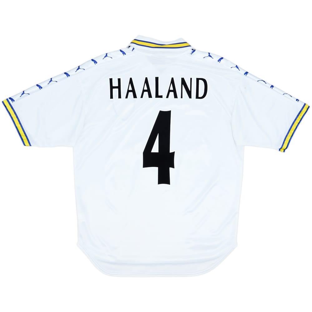 1998-00 Leeds United Home Shirt Haaland #4 - 8/10 - (M)
