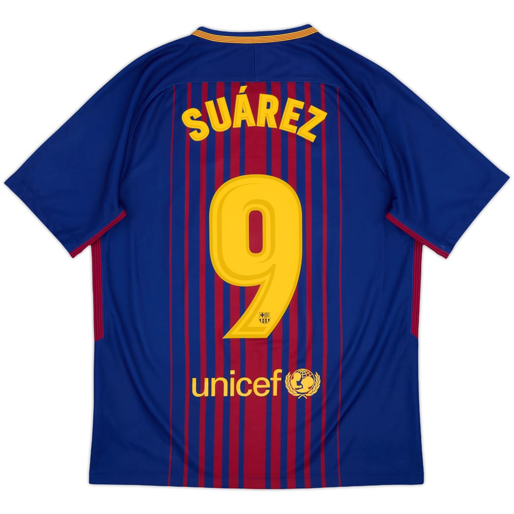 2017-18 Barcelona Home Shirt Suarez #9 - 10/10 - (M)