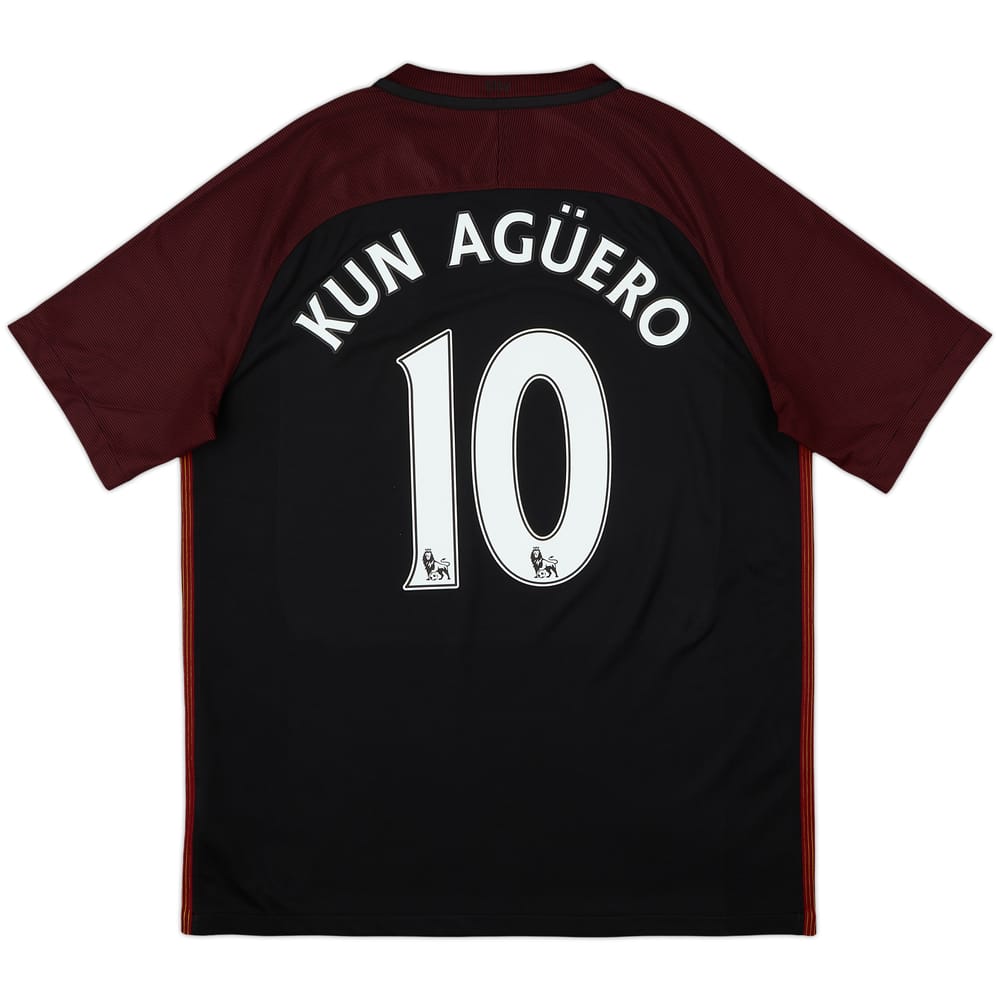 2016-17 Manchester City Away Shirt Kun Aguero #10 - 6/10 - (L)