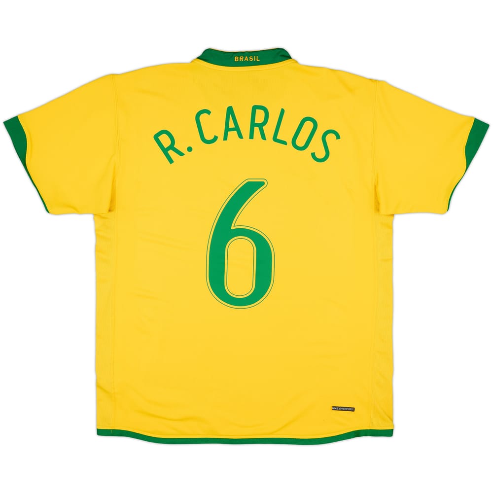 2006-08 Brazil Home Shirt R.Carlos #6 - 9/10 - (L)