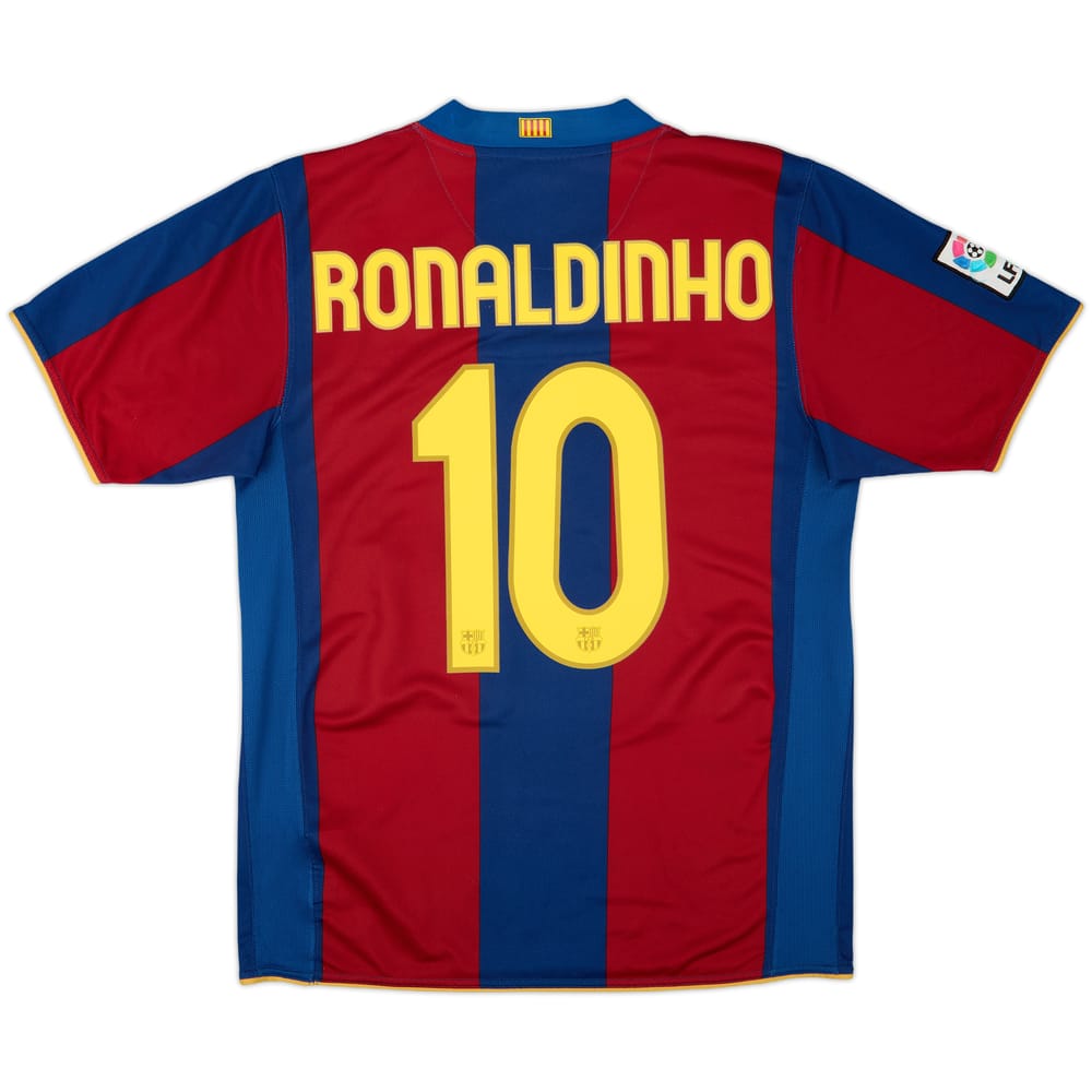 2007-08 Barcelona Home Shirt Ronaldinho #10 - 5/10 - (M)