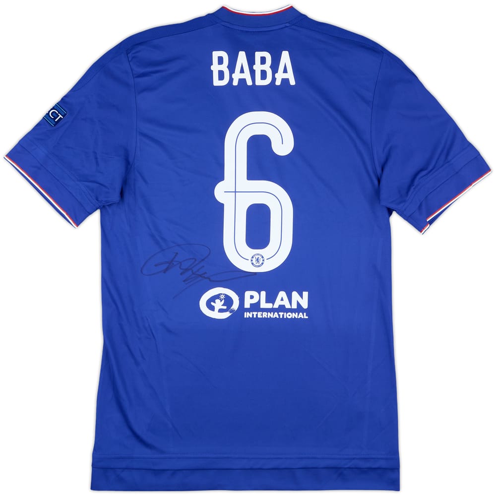 2015-16 Chelsea Player Issue Signed Champions League Home Shirt Baba #6 (M)