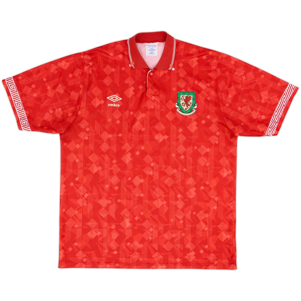 1990-92 Wales Home Shirt - 7/10 - (XL)