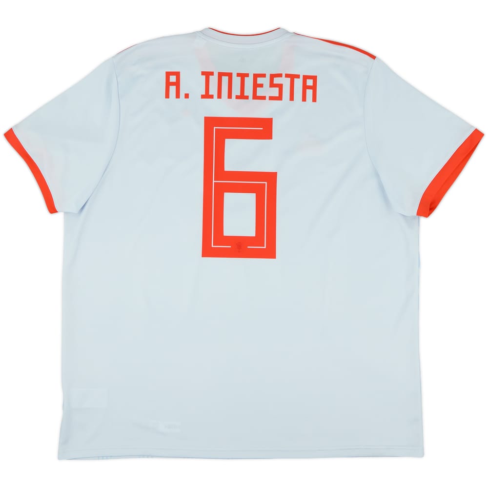2018-19 Spain Away Shirt A.Iniesta #6 - 9/10 - (XXL)