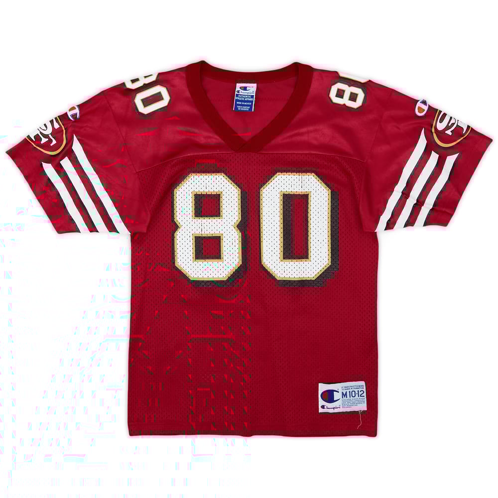 1996-00 San Francisco 49ers Rice #80 Champion Home Jersey - 6/10 - (M.Boys)