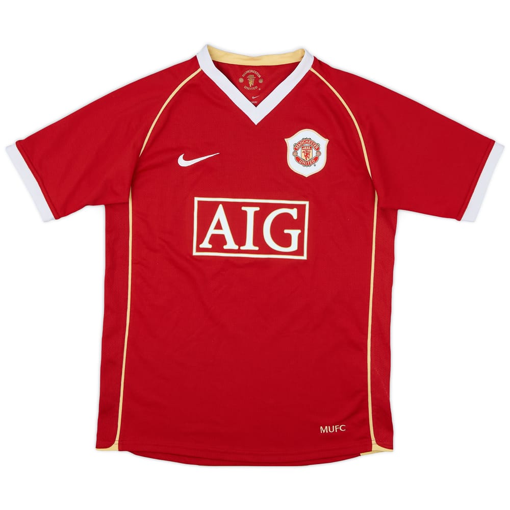 2006-07 Manchester United Home Shirt - 9/10 - (L.Boys)