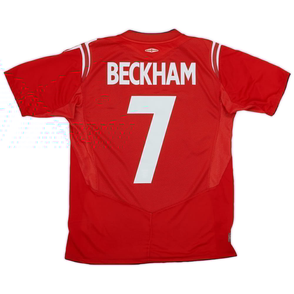 2002-04 England Away Shirt Beckham #7 - 6/10 - (S)