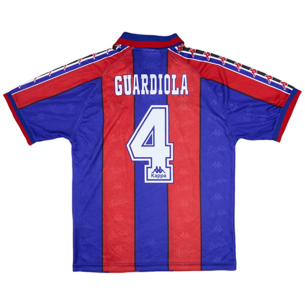 1995-97 Barcelona Home Shirt Guardiola #4 - 8/10 - (XL)