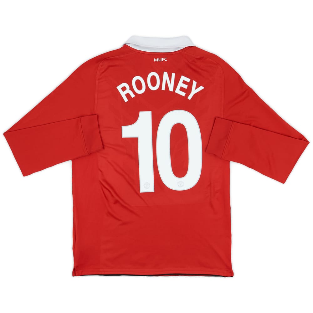 2010-11 Manchester United Home L/S Shirt Rooney #10 - 8/10 - (M)