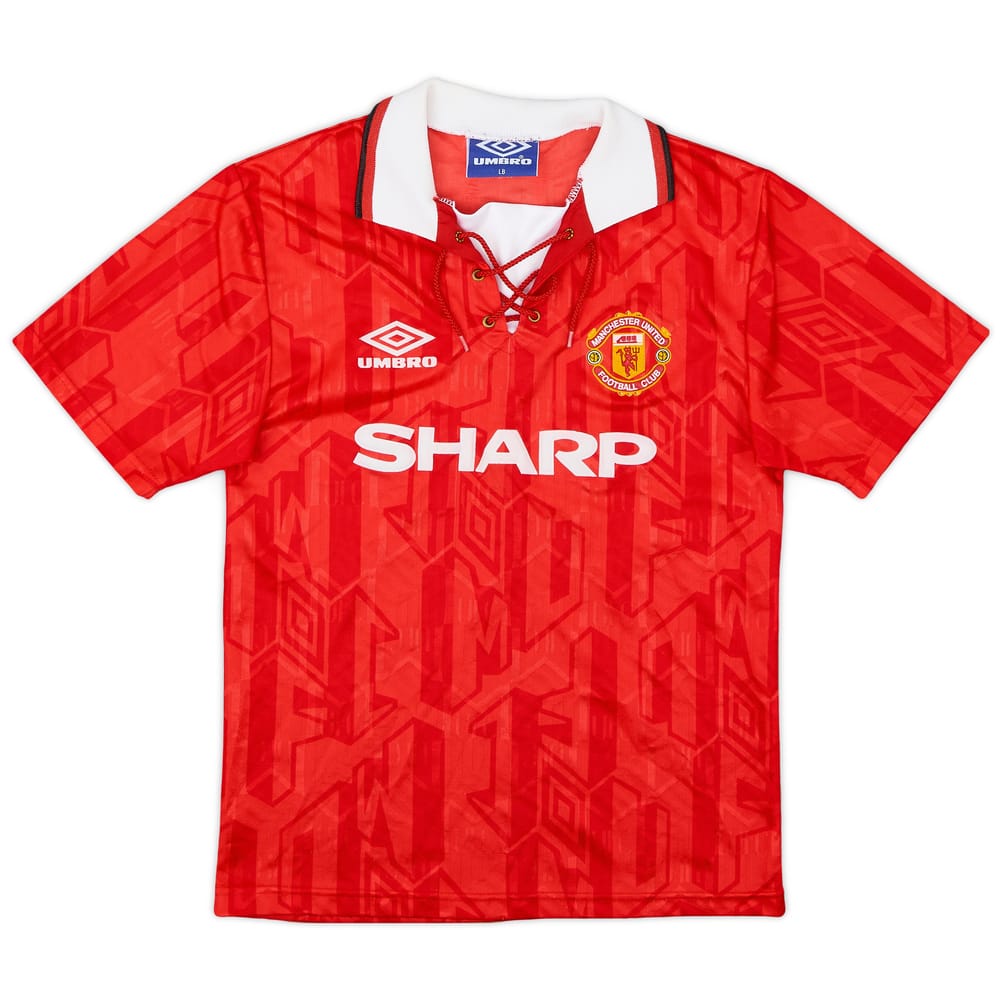 1992-94 Manchester United Home Shirt - 8/10 - (L.Boys)