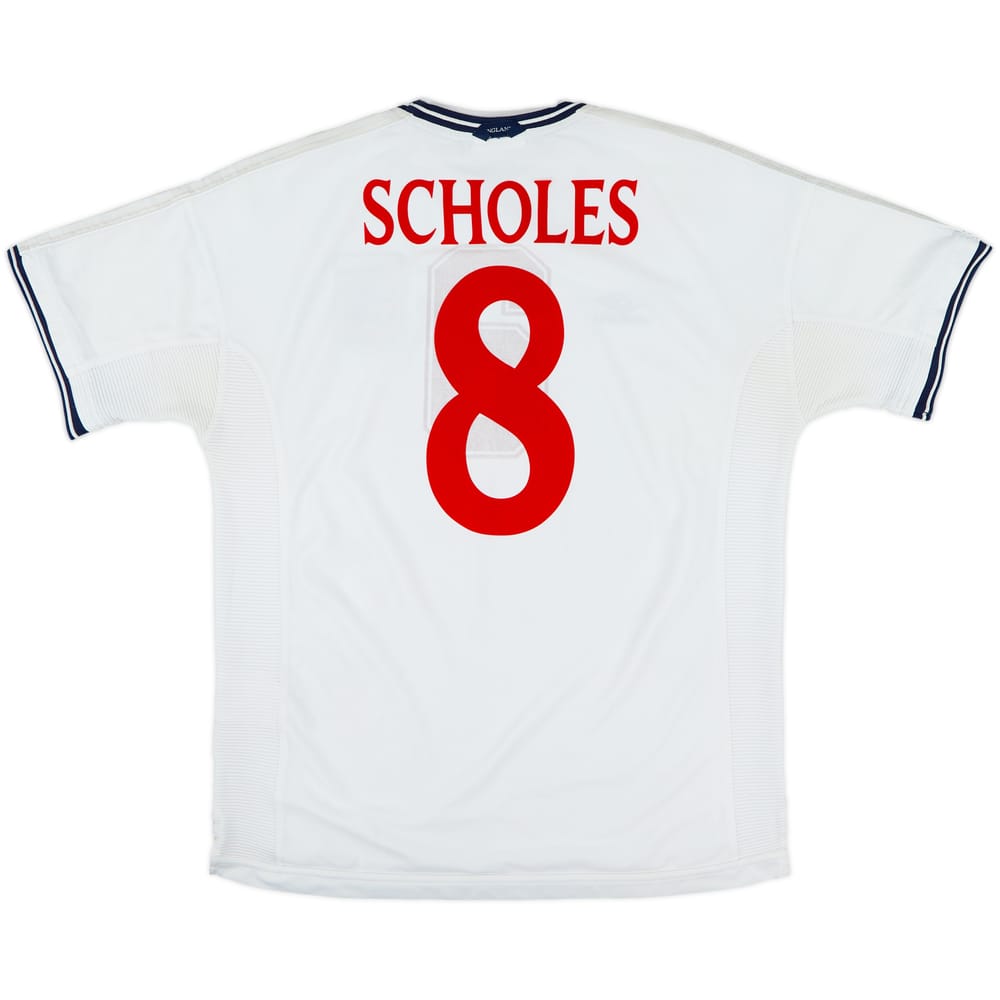 1999-01 England Home Shirt Scholes #8 - 8/10 - (XL)