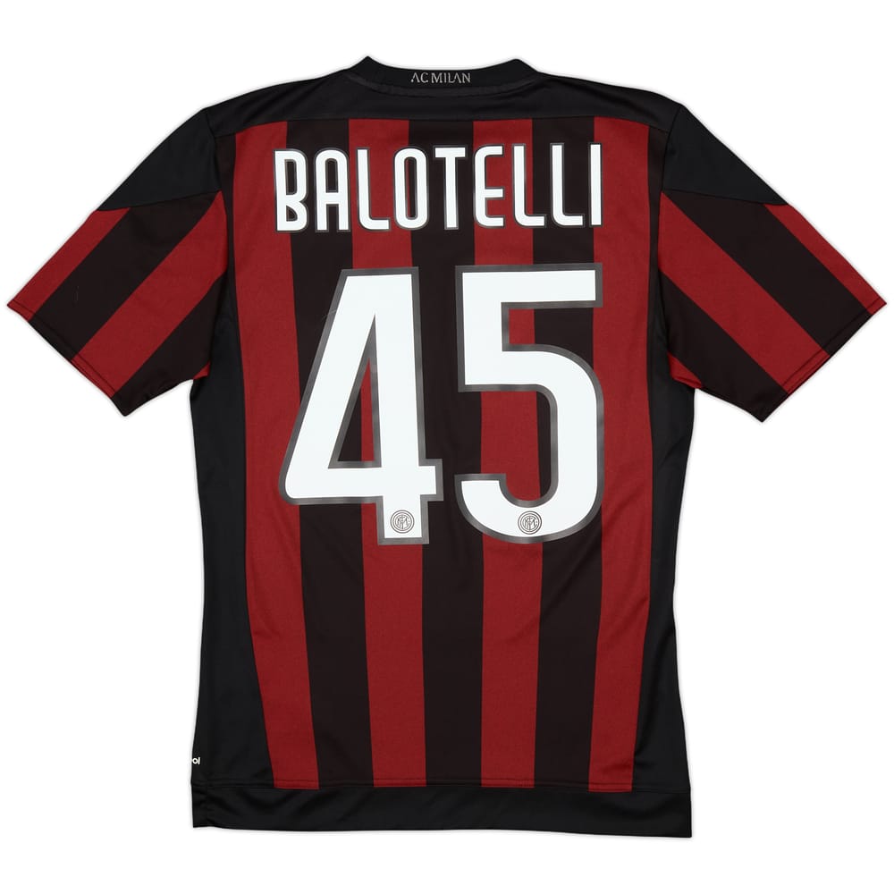 2015-16 AC Milan Home Shirt Balotelli #45 - 8/10 - (XS)