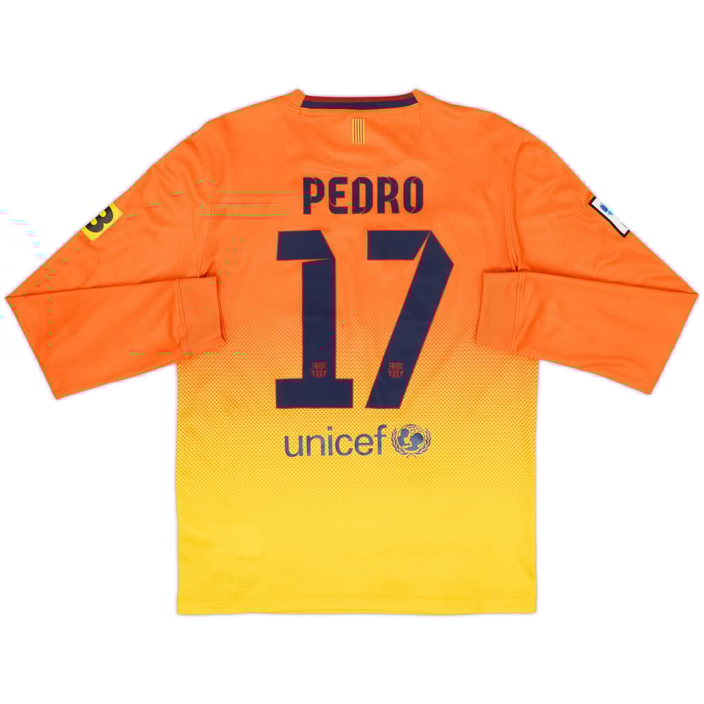 2012-13 Barcelona Away L/S Shirt Pedro #17 - 9/10 - (S)