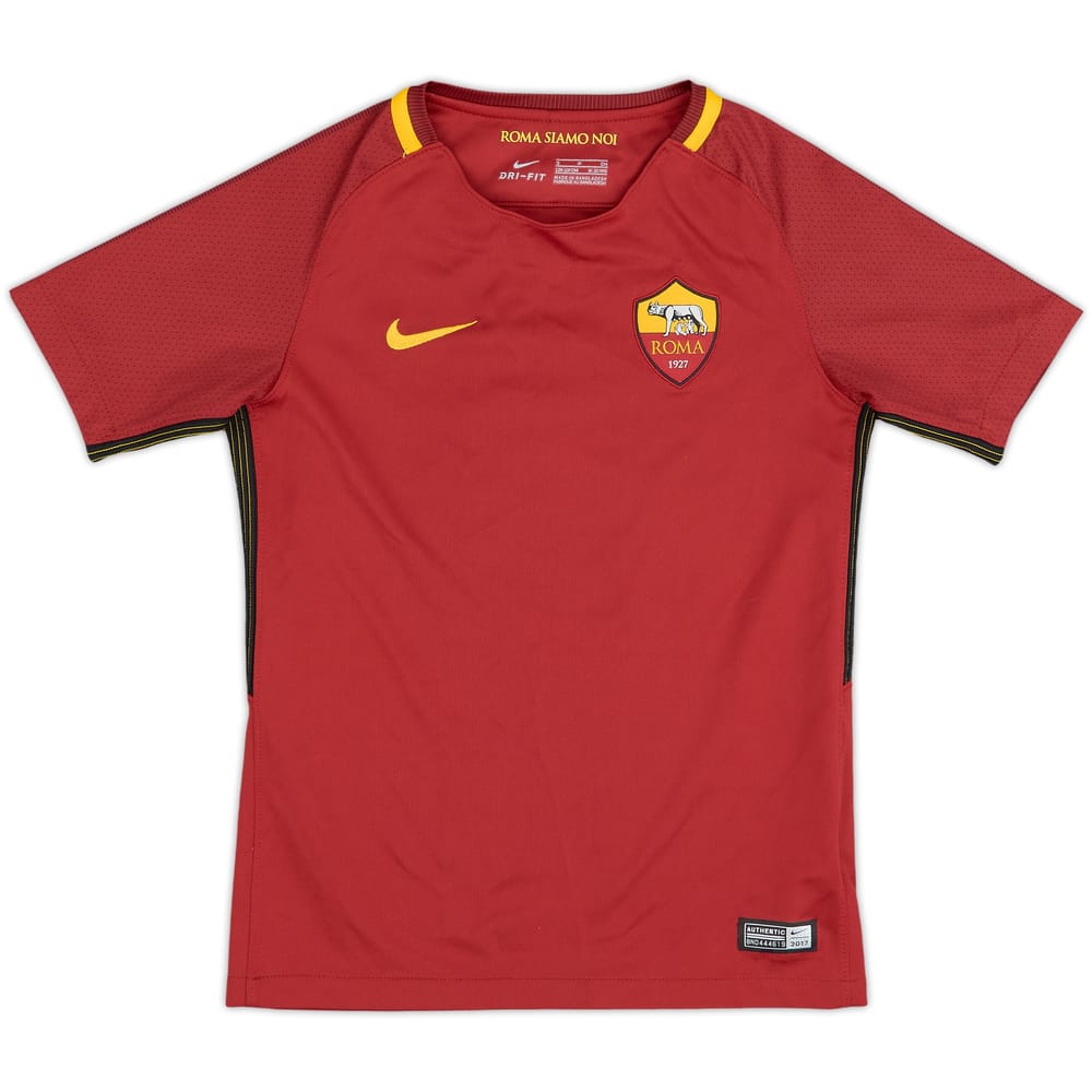 2017-18 Roma Home Shirt - 10/10 - (S.Boys)