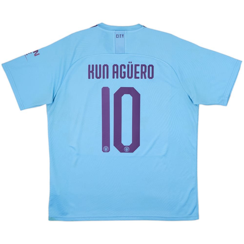 2019-20 Manchester City Camiseta Local Kun Aguero #10 - 9/10 - (XL)