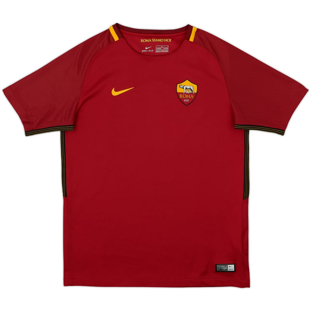 2017-18 Roma Home Shirt - 10/10 - (L.Boys)