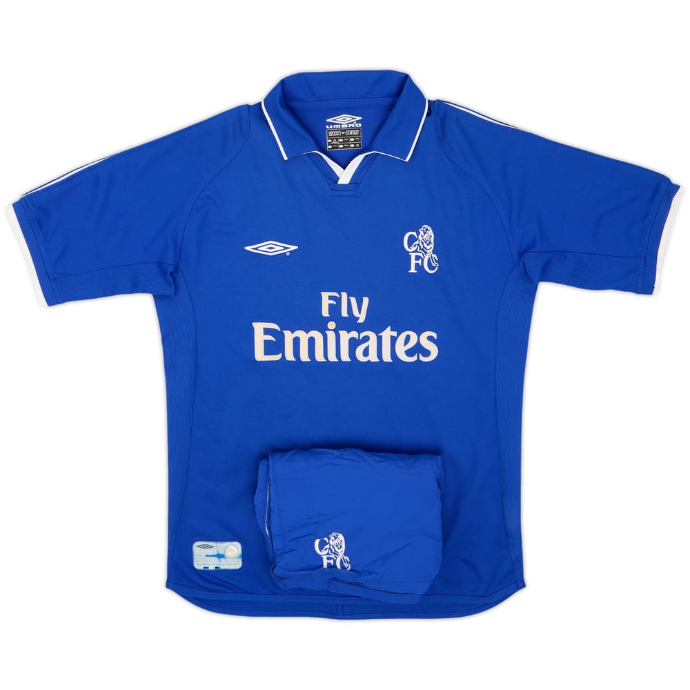 2001-03 Chelsea Home Shirt & Shorts - 7/10 - (M.Boys)