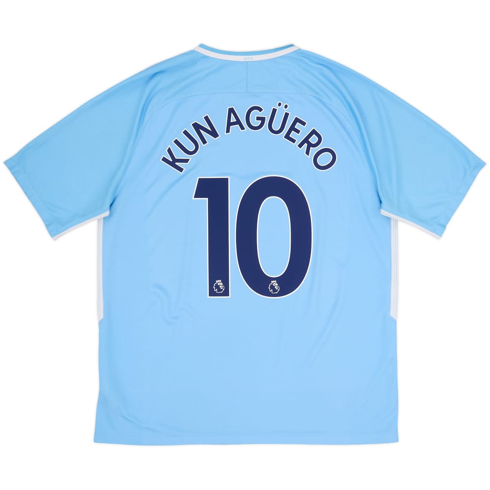 2017-18 Manchester City Home Shirt Kun Aguero #10 - 8/10 - (XL)