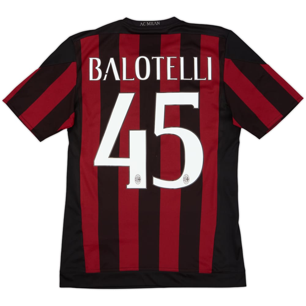 2015-16 AC Milan Home Shirt Balotelli #45 - 6/10 - (S)