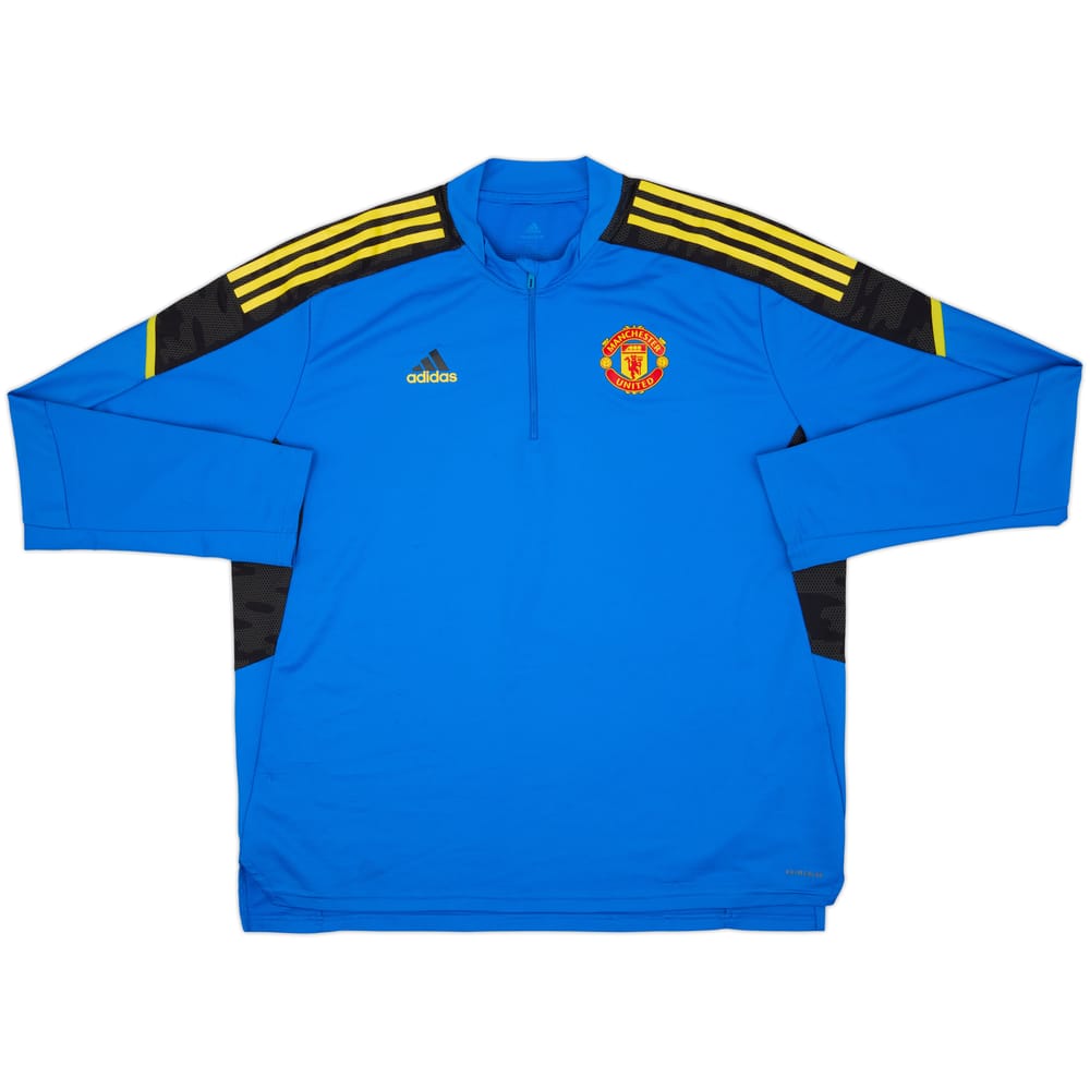 2021-22 Manchester United adidas 1/4 Zip Drill Top - 7/10 - (XXL)