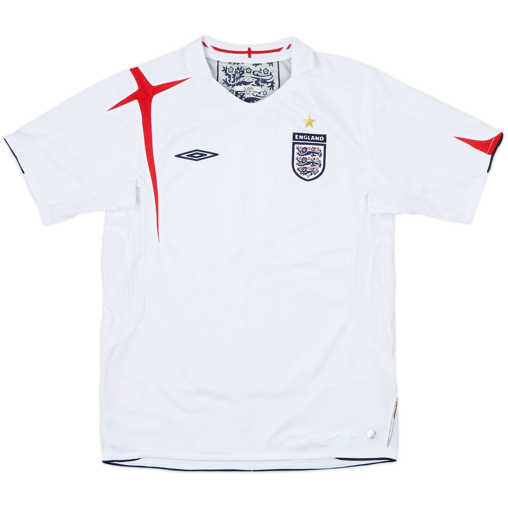 2005-07 England Home Shirt - 9/10 - (M.Boys)