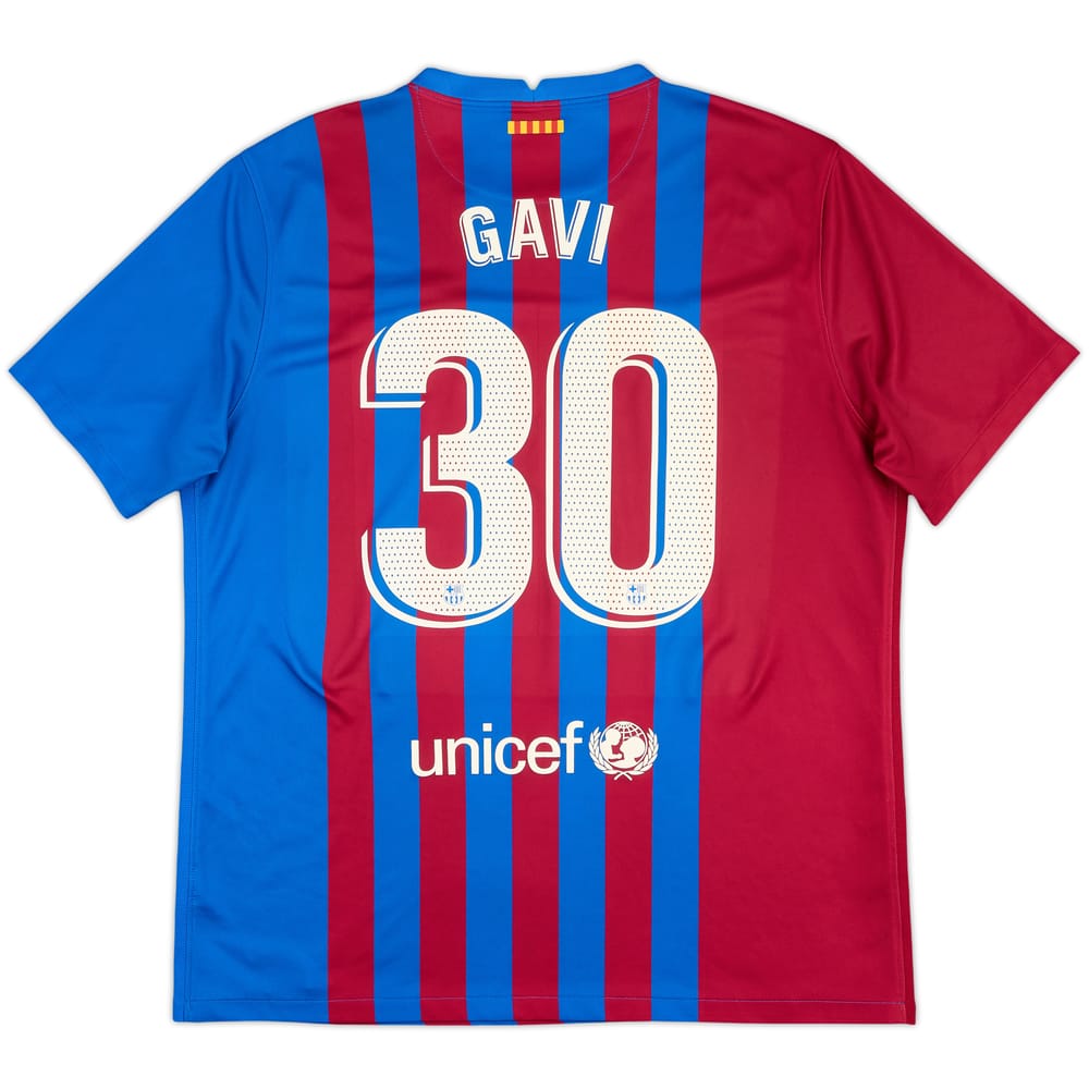 2021-22 Barcelona Home Shirt Gavi #30 - 10/10 - (XL)