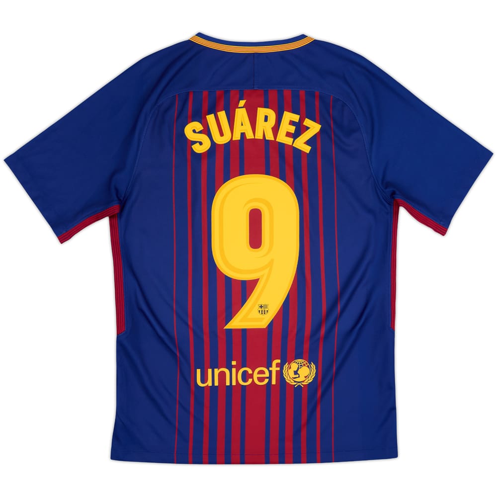 2017-18 Barcelona Home Shirt Suarez #9 - 10/10 - (S)
