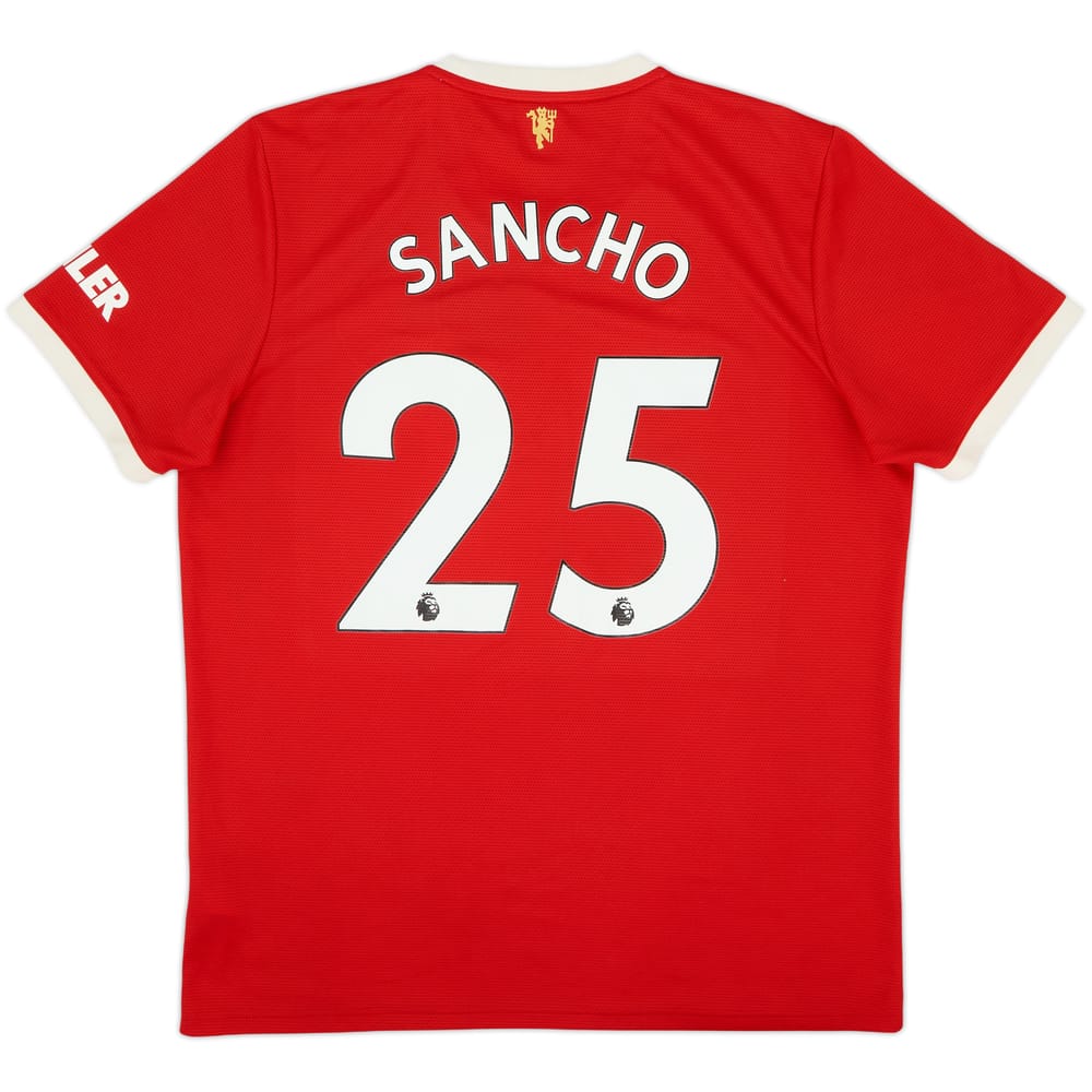 2021-22 Manchester United Home Shirt Sancho #25 - 8/10 - (XL)