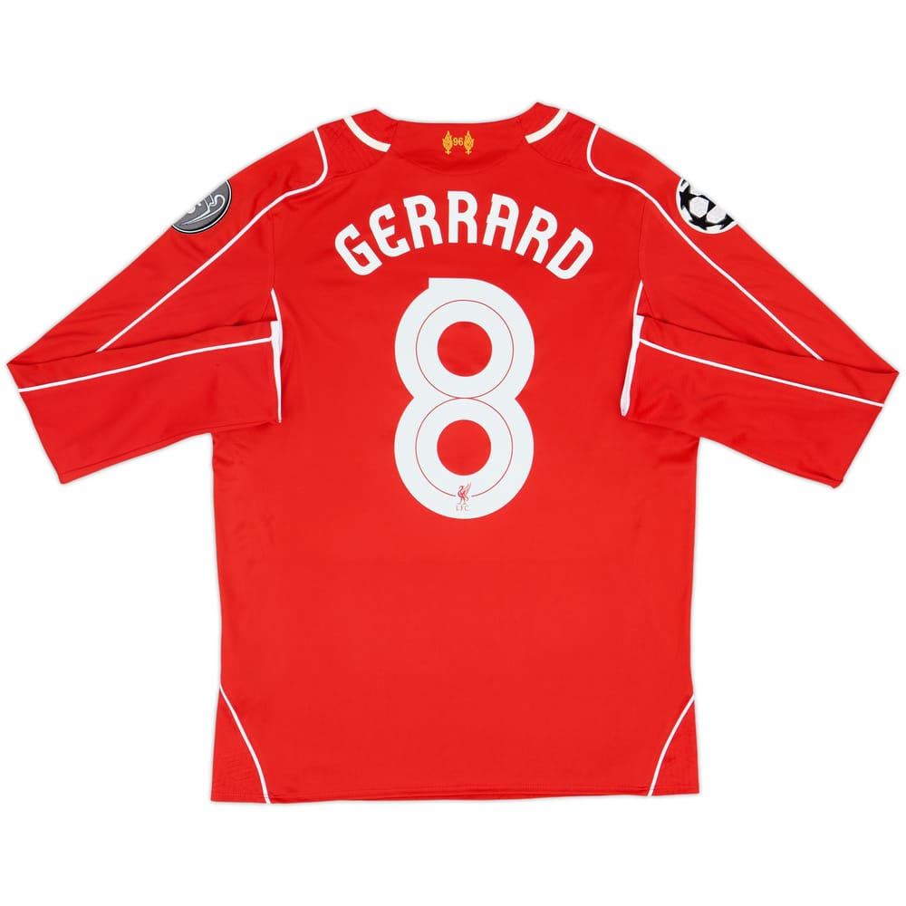 2014-15 Liverpool Home L/S Shirt Gerrard #8 - 9/10 - (M)