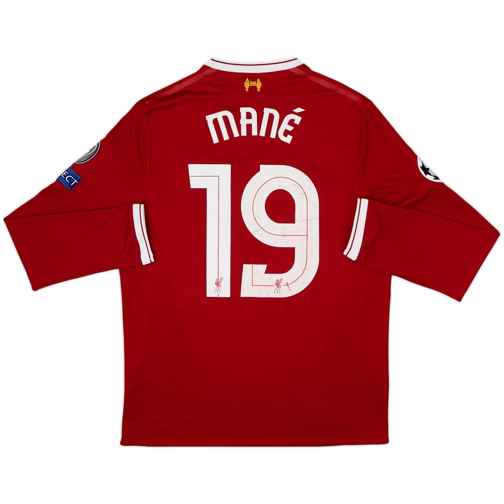 Camiseta de local de manga larga del Liverpool de 125 Años 2017-18 Mane #19 - 8/10 - (M)