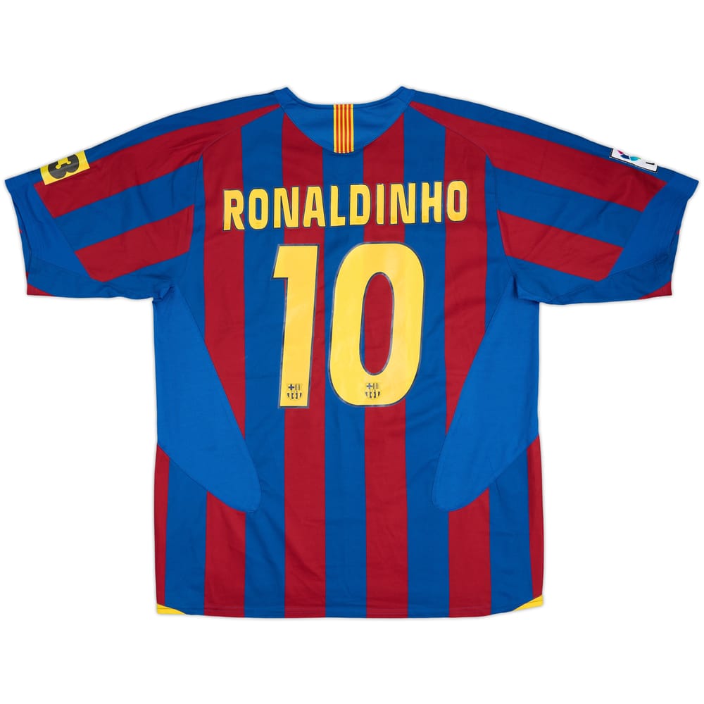 2005-06 Barcelona Home Shirt Ronaldinho #10 - 7/10 - (L)