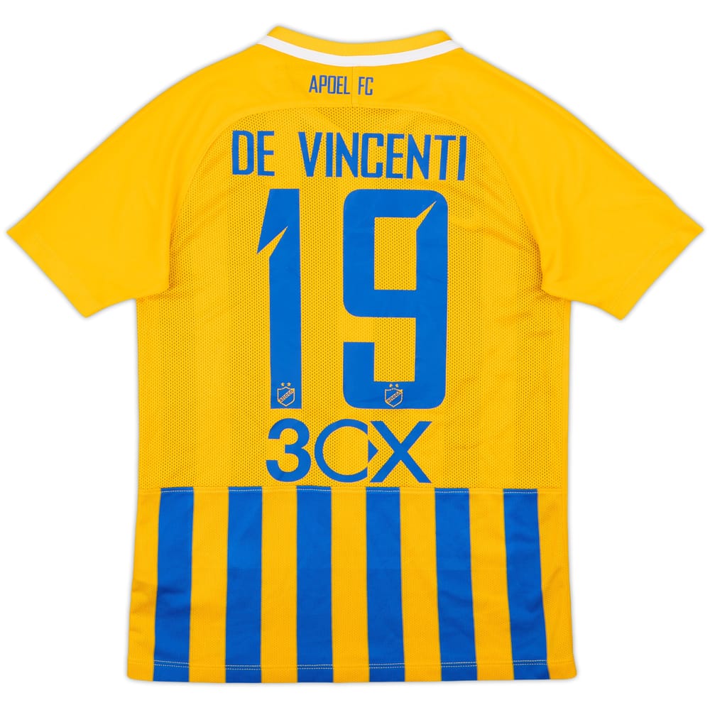 Camiseta de local del APOEL Nicosia 2018-19 De Vincenti #19 - 8/10 - (Niños M)