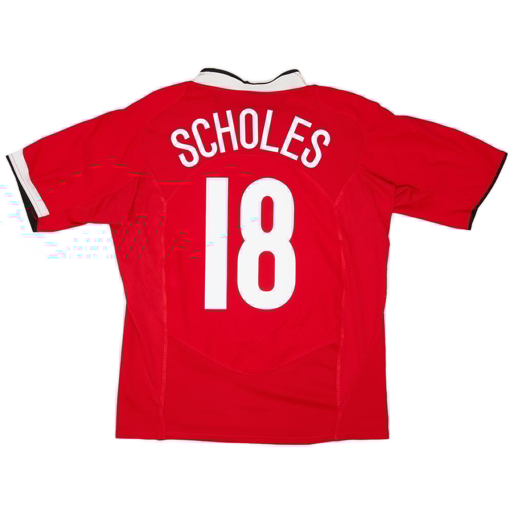 2004-06 Manchester United Home Shirt Scholes #18 - 7/10 - (M)