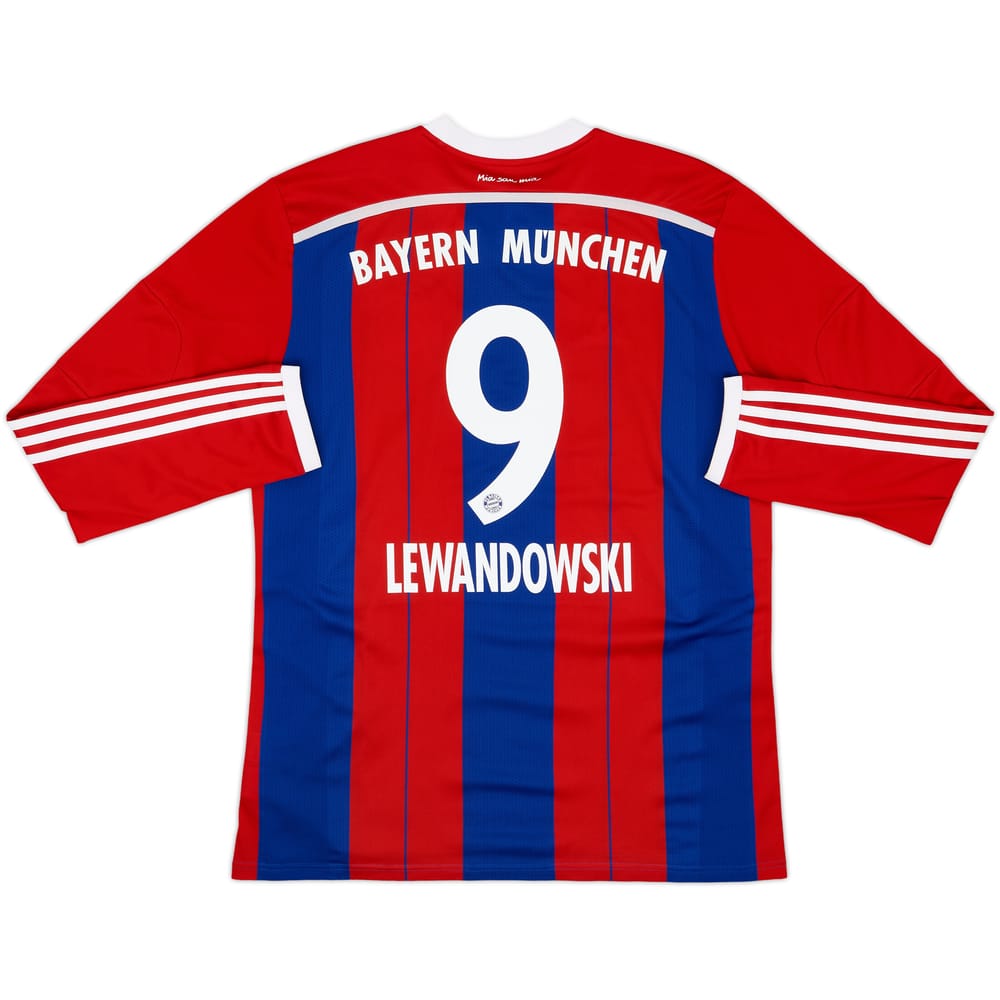 2014-15 Bayern Munich Home L/S Shirt Lewandowski #9 - 6/10 - (XL)