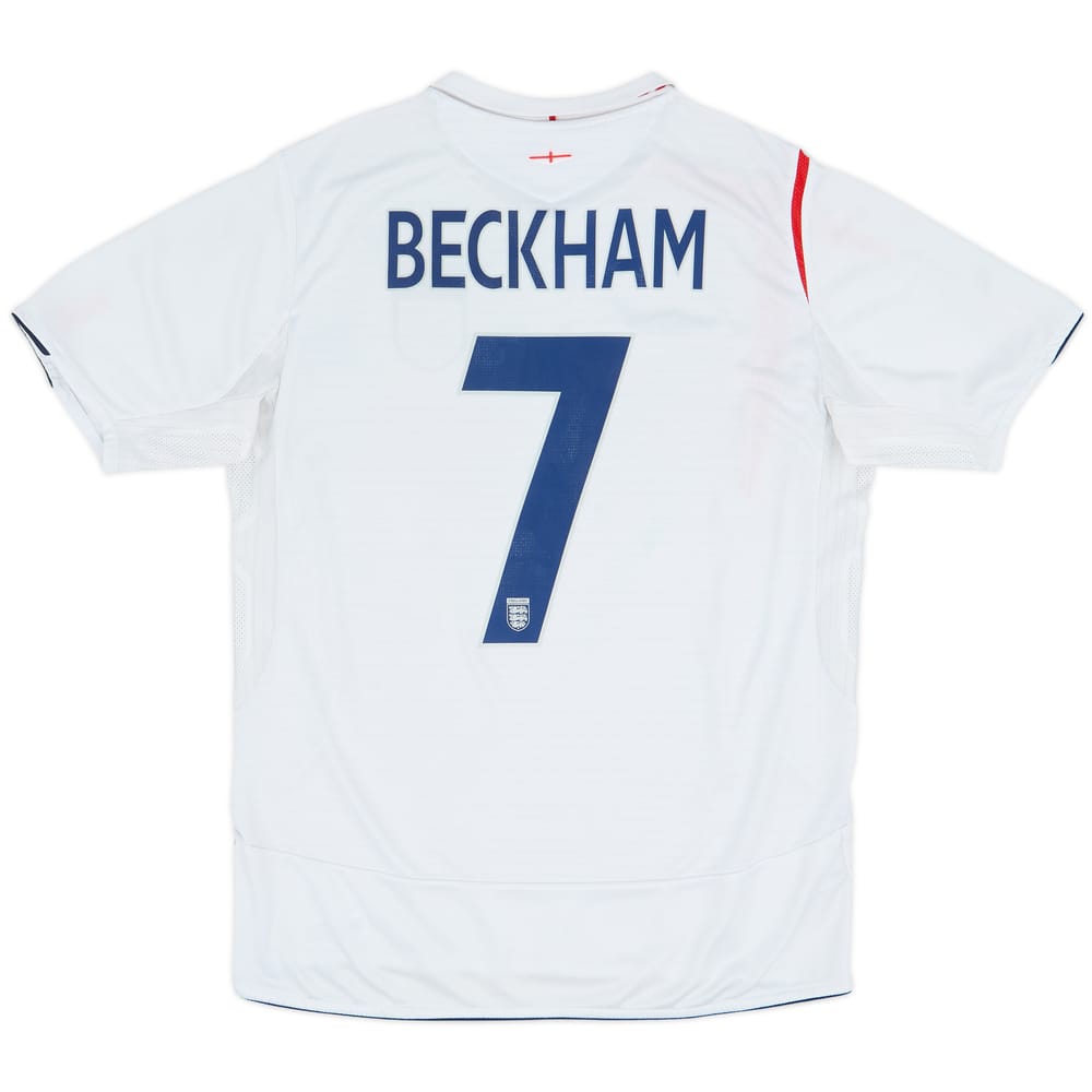 2005-07 England Home Shirt Beckham #7 - 6/10 - (L)