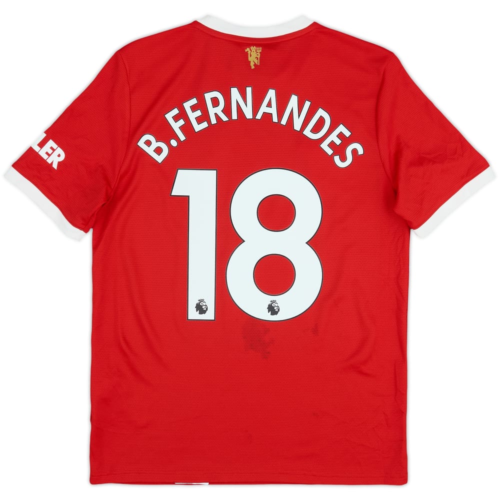 2021-22 Manchester United Home Shirt B.Fernandes #18 (15-16 Years)