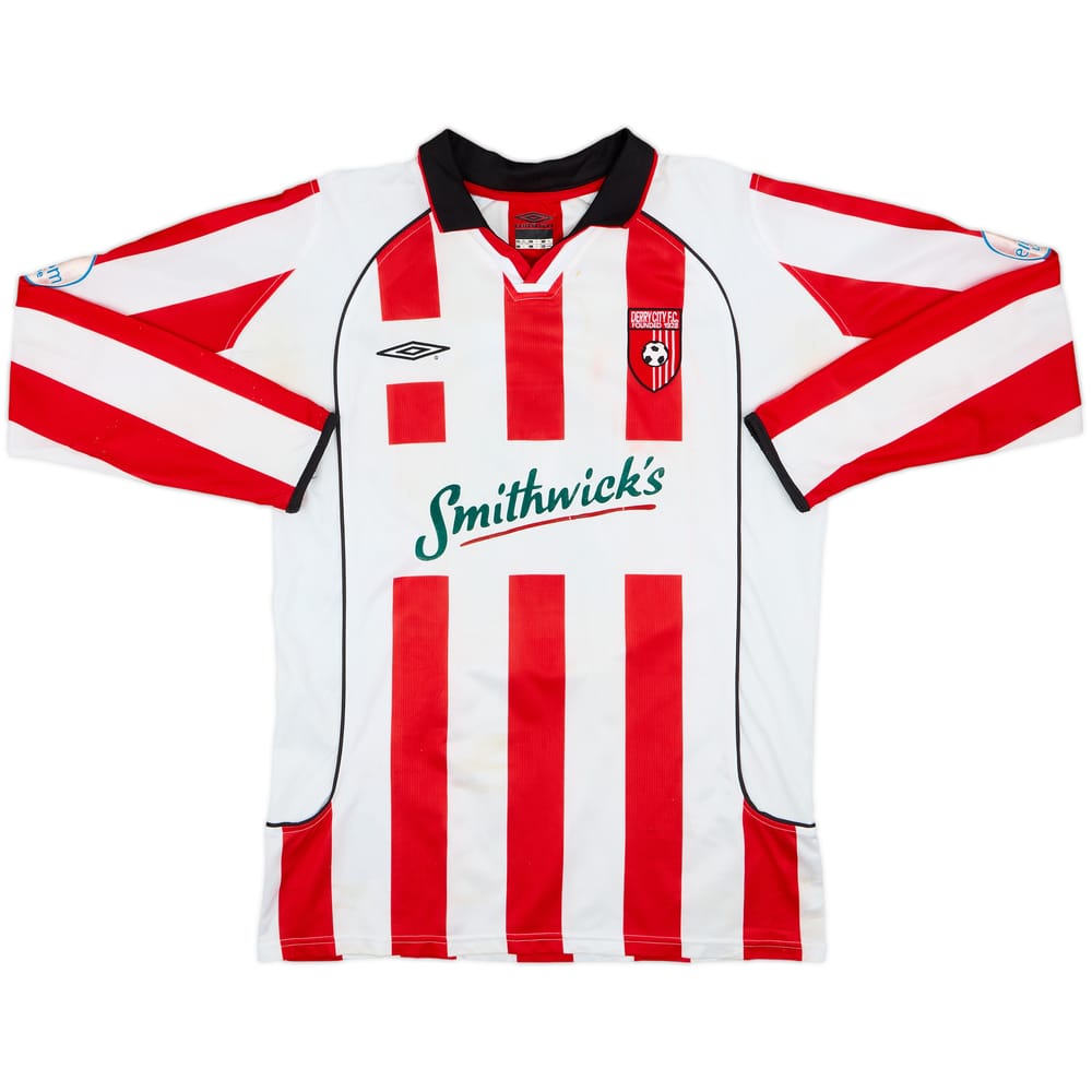 2003-04 Derry City Match Issue Home L/S Shirt #2