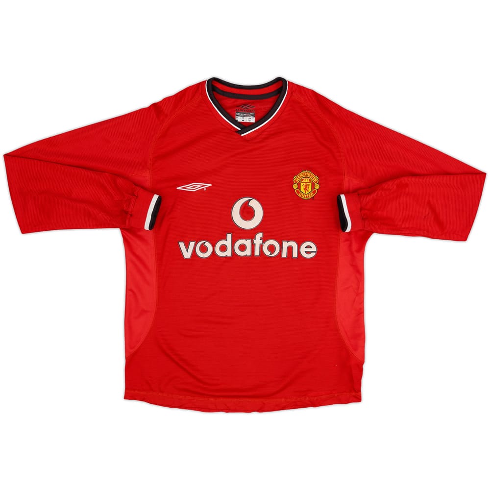 2000-02 Manchester United Home L/S Shirt - 5/10 - (Y)